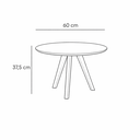 Ver imagem 3 de Mesa de Centro Dubai Redonda Decorativa Sala Estar Pés Madeira Canela