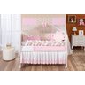 KIT BERÇO MASCULINO OU FEMININO DOCINHO TRANCA 11 PECAS LUXO KIT AMERICANO PARA BEBE COMPLETO: ROSA - 1