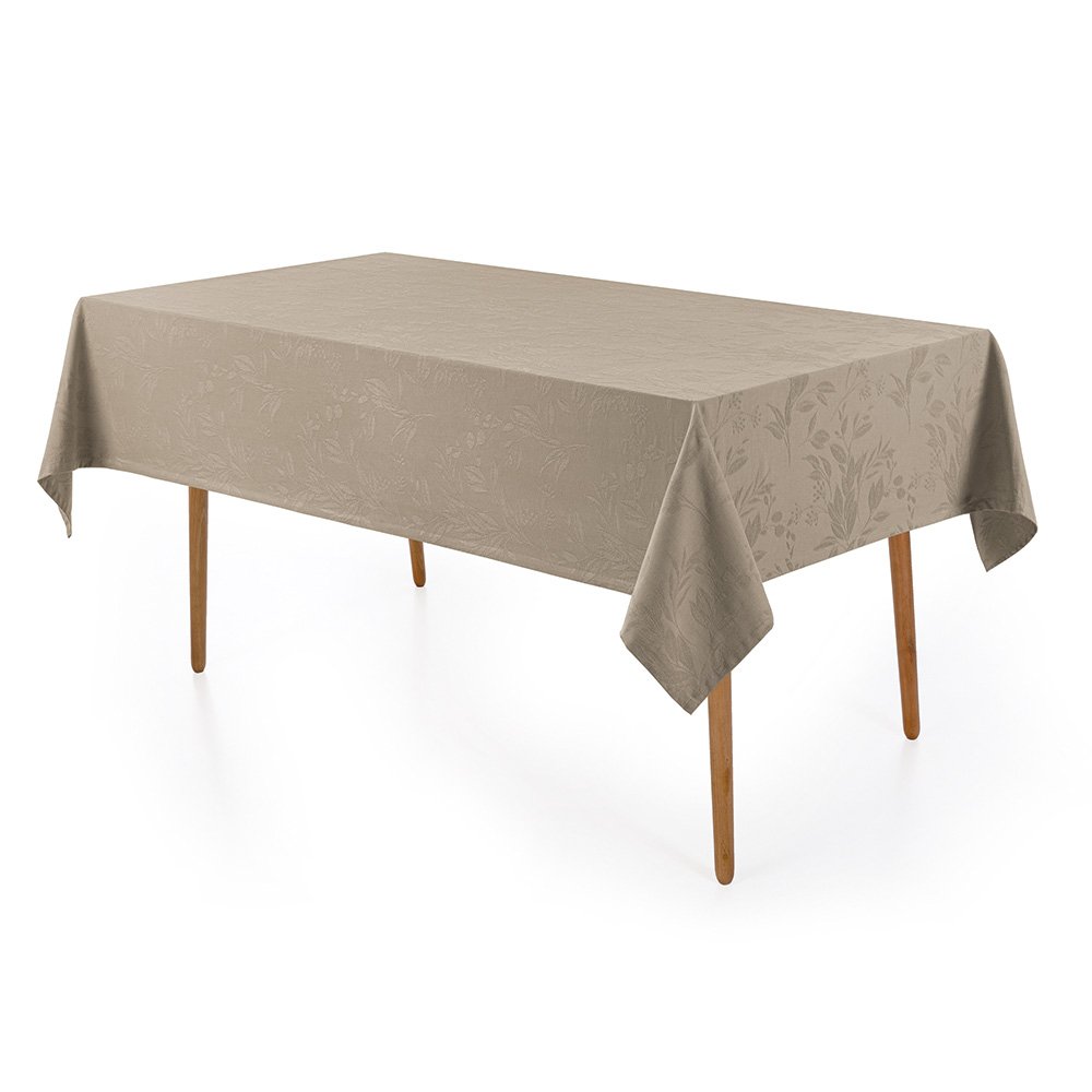 Toalha de Mesa Kasrten Katherine 1,60mx3,20m Retangular 100% Algodão - Taupe