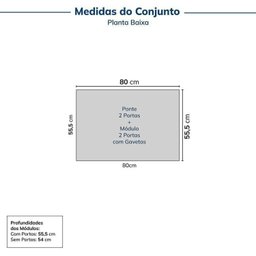 Guarda-roupa Modular 2 Peças 4 Portas e Gaveteiro Jade Cabecasa Madeiramadeira - 4