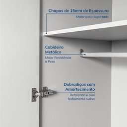 Guarda-roupa Modular 2 Peças 4 Portas e Gaveteiro Jade Cabecasa Madeiramadeira - 9