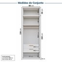 Ver imagem 5 de Guarda-Roupa Planejado 2 Peças 4 Portas e Gaveteiro Jade CabeCasa MadeiraOriginals Branco/Fosco