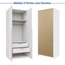 Guarda-roupa Modular 2 Peças 4 Portas e Gaveteiro Jade CabeCasa MadeiraOriginals - 17