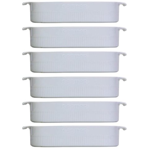 6 Travessas Porcelana Branca 2,5l 30x21cm Germer Restaurantes Buffets Assar e Servir