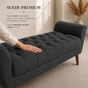 Ver imagem 4 de Recamier 190 cm para Cama Estofado em Suede Cinza Escuro