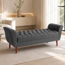 Ver imagem 2 de Recamier 190 cm para Cama Estofado em Suede Cinza Escuro