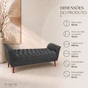 Ver imagem 3 de Recamier 190 cm para Cama Estofado em Suede Cinza Escuro