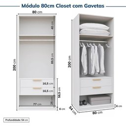 Guarda-roupa Modulado 2 Peças 2 Portas Jade Cabecasa Madeiramadeira - 11