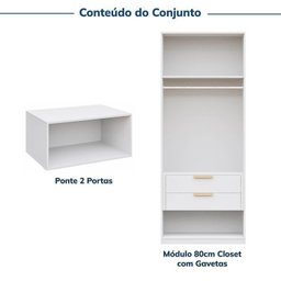 Guarda-roupa Modulado 2 Peças 2 Portas Jade Cabecasa Madeiramadeira - 5