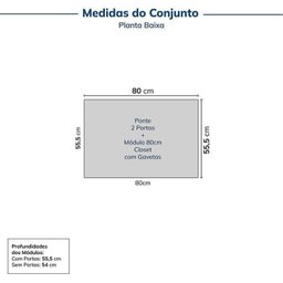 Guarda-roupa Modulado 2 Peças 2 Portas Jade Cabecasa Madeiramadeira - 3