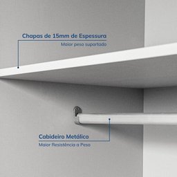 Guarda-roupa Modulado 2 Peças 2 Portas Jade Cabecasa Madeiramadeira - 7
