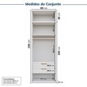 Ver imagem 4 de Guarda-Roupa Planejado 2 Peças 2 Portas Jade CabeCasa MadeiraOriginals Branco/Fosco