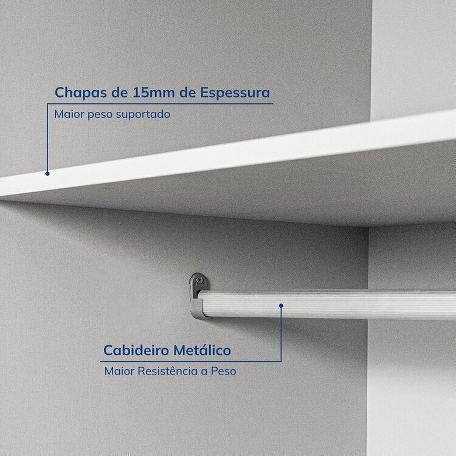 Guarda-roupa Modulado 2 Peças 2 Portas Jade Cabecasa Madeiramadeira - 7