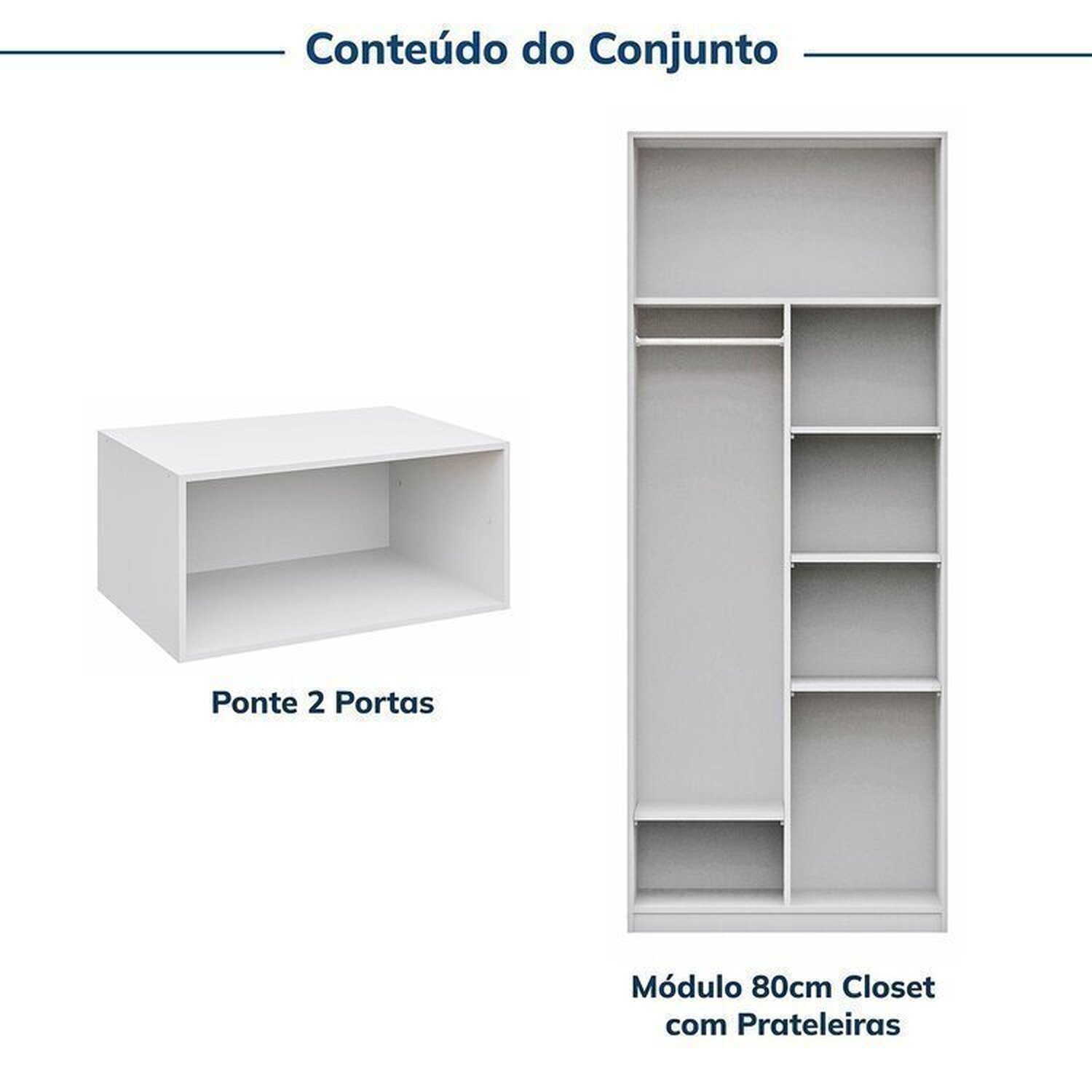 Guarda-roupa Modulado 2 Peças 2 Portas Jade Cabecasa Madeiramadeira - 5