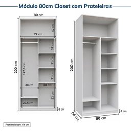 Guarda-roupa Modulado 2 Peças 2 Portas Jade Cabecasa Madeiramadeira - 10