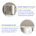 Ver mais imagens de Penteadeira 5 Gavetas com Espelho e LED 8400 Branco