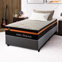 Ver imagem 1 de Conjunto Cama Box c/ Molas Ensacadas Sirius Preto Solteiro 96x203x65