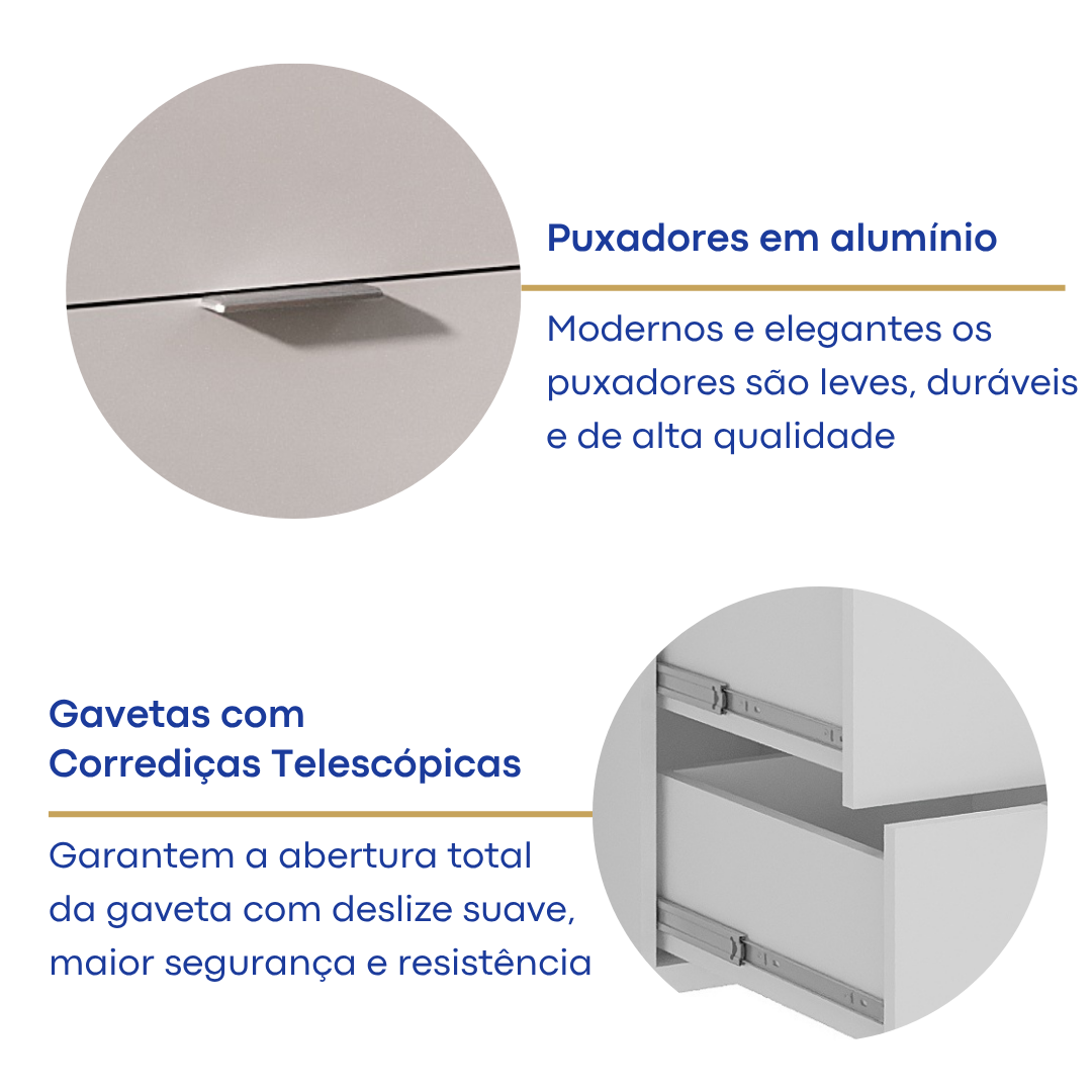 Penteadeira 9 Gavetas com Espelho e Led 8402 - 8