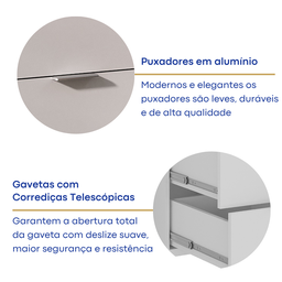 Penteadeira 9 Gavetas com Espelho e Led 8402 - 8