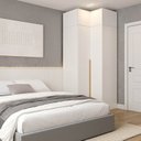 Ver imagem 1 de Guarda-Roupa Planejado de Canto 2 Peças 4 Portas Jade CabeCasa MadeiraOriginals Branco/Fosco