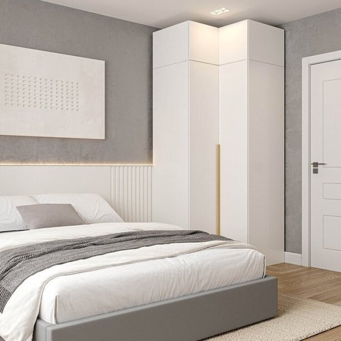 Guarda-roupa Modulado de Canto 2 Peças 4 Portas Jade CabeCasa MadeiraOriginals