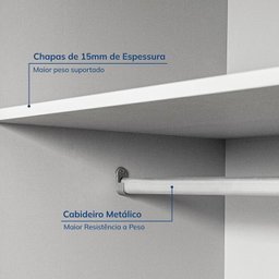 Guarda-roupa Modulado de Canto 2 Peças 4 Portas Jade Cabecasa Madeiramadeira - 9