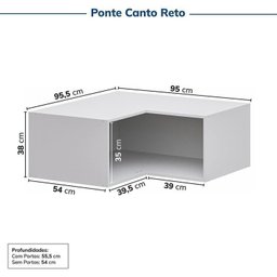 Guarda-roupa Modulado de Canto 2 Peças 4 Portas Jade Cabecasa Madeiramadeira - 14