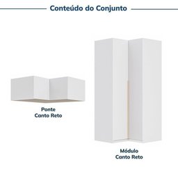 Guarda-roupa Modulado de Canto 2 Peças 4 Portas Jade Cabecasa Madeiramadeira - 6