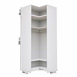 Guarda-roupa Modulado de Canto 2 Peças 4 Portas Jade Cabecasa Madeiramadeira - 13