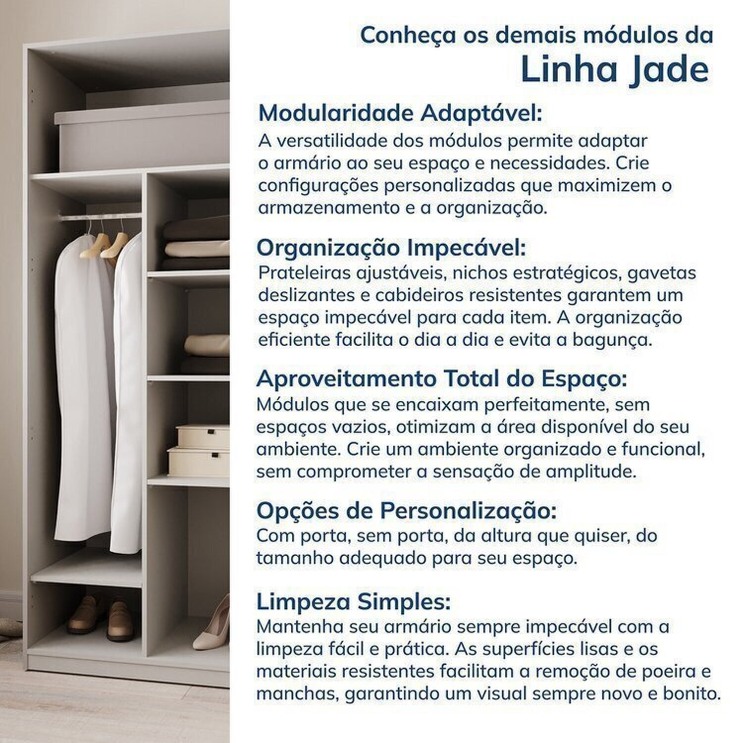 Guarda-roupa Modulado de Canto 2 Peças 2 Portas Jade Cabecasa Madeiramadeira - 14