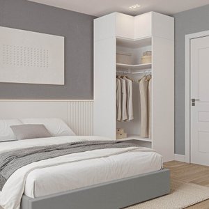 Guarda-roupa Modulado de Canto 2 Peças 2 Portas Jade Cabecasa Madeiramadeira