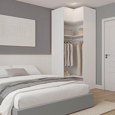 Guarda-roupa Modulado de Canto 2 Peças 2 Portas Jade CabeCasa MadeiraOriginals