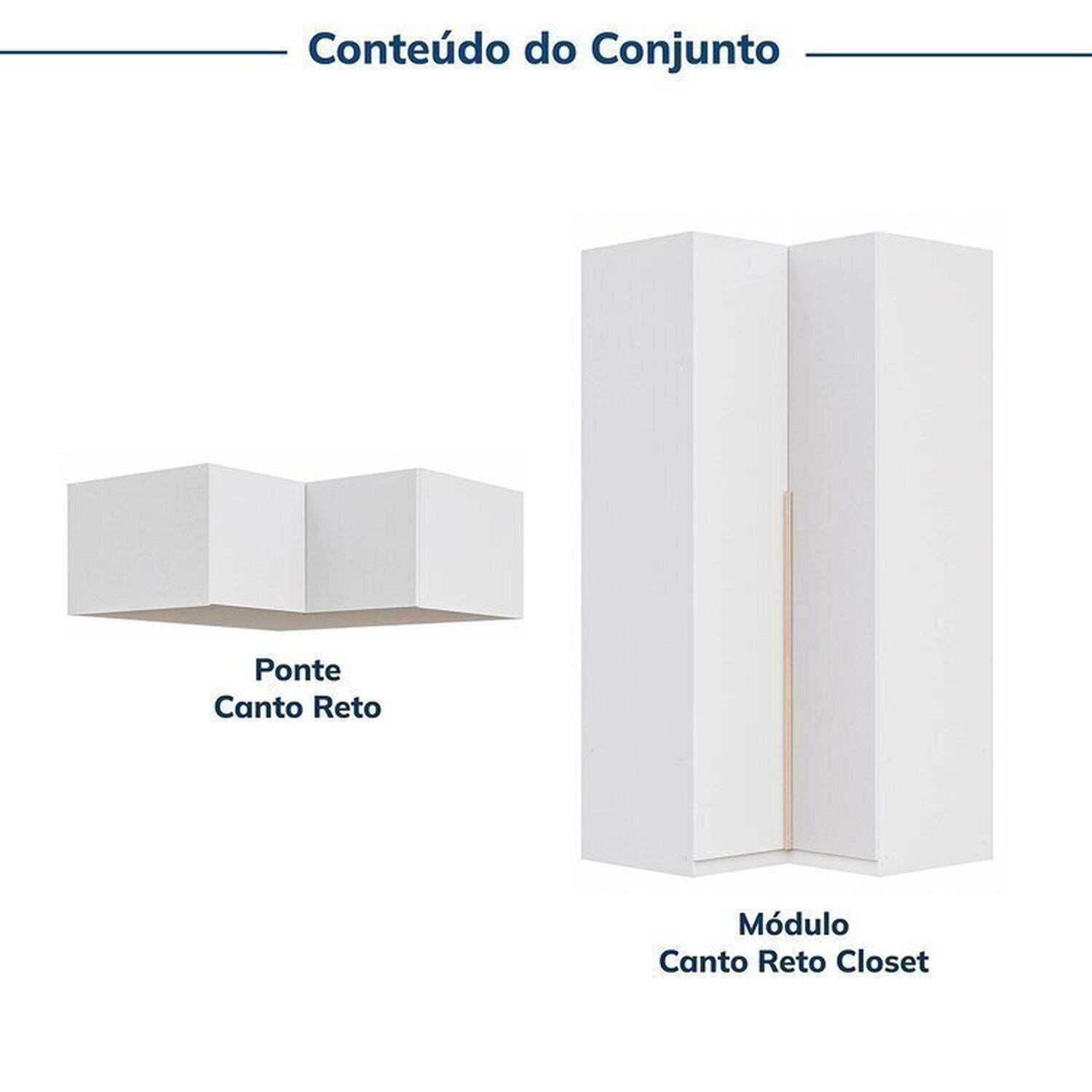 Guarda-roupa Modulado de Canto 2 Peças 2 Portas Jade Cabecasa Madeiramadeira - 5