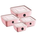 Ver imagem 4 de Pote Plástico Quadrado Multiuso 1,5l com Tampa Premium Uz Rosa