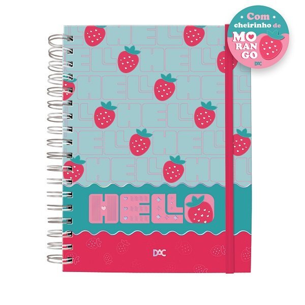 Caderno Smart Mini Hello Capa com Aroma de Morango C/fls Tira e Põe Dac 4483 - 1