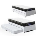 Ver imagem 1 de Cama Box com Colchão Gazin de Espuma D28 Pillow Top Ortoblack + Auxiliar de Espuma Solteiro 88cm