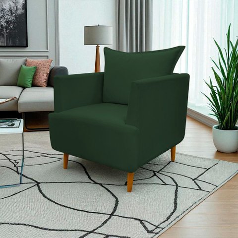Poltrona Decorativa para Sala Recepção Escritório Consultório Reforçada Eliza Tecido Suede