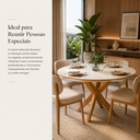 Ver imagem 6 de Mesa de Jantar Estrela Redonda 1,10m Madeira Maciça Madesala Mel Off White