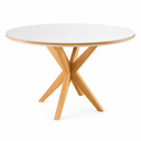 Ver imagem 1 de Mesa de Jantar Estrela Redonda 1,10m Madeira Maciça Madesala Mel Off White