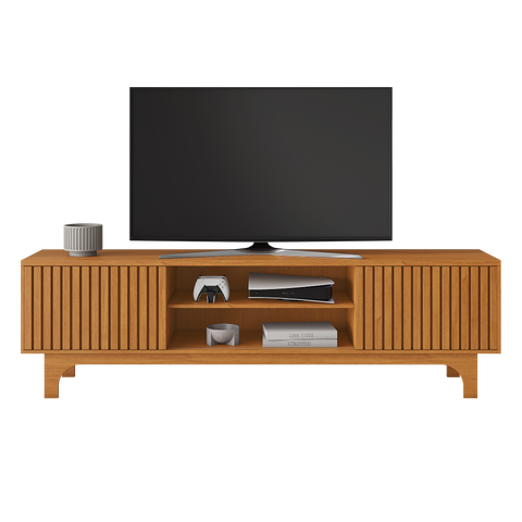 Rack Mdf e Mdp Ripado para Tv de até 70 Polegadas Cinamomo