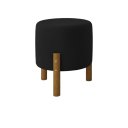 Ver imagem 1 de Puff Redondo Decorativo Banqueta Pés Madeira Zuppy - Preto Suede