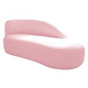 Ver imagem 3 de Kit Divã Luna 185cm Lado Direito e 01 Poltrona Base de Ferro Dourado Suede Cor Rosa Bebê