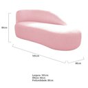 Ver mais imagens de Kit Divã Luna 185cm Lado Direito e 01 Poltrona Base de Ferro Dourado Suede Cor Rosa Bebê