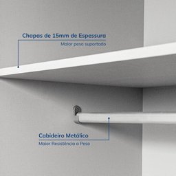 Guarda-roupa Modulado de Canto 5 Peças sem Portas Jade CabeCasa MadeiraMadeira - 8