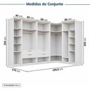 Ver imagem 4 de Guarda-Roupa Planejado de Canto 5 Peças sem Portas Jade CabeCasa MadeiraOriginals Branco/Fosco