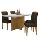 Ver imagem 1 de Mesa com 4 Cadeiras Duda 1,36 Cin/off White/marrom - Móveis Arapongas Cinamomo/off White/marrom