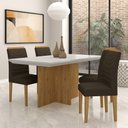 Ver imagem 2 de Mesa com 4 Cadeiras Duda 1,36 Cin/off White/marrom - Móveis Arapongas Cinamomo/off White/marrom