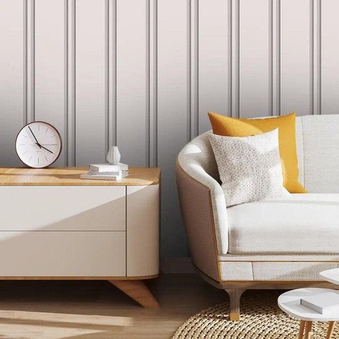 Papel de Parede Adesivo Ripado Misty Gray Gh Papel de Parede 2,5m