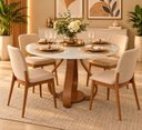 Ver imagem 5 de Mesa de Jantar Bella ( Pé Cebola ) 120cm Tampo Laqueado com Vidro Branco