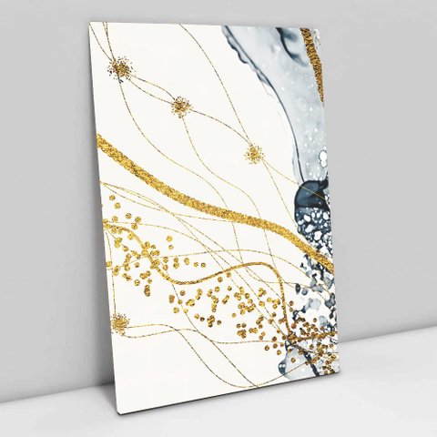 Quadro Decorativo em Canvas Abstrato Mármore Delicado TaColado Borda Infinita 120 x 80cm